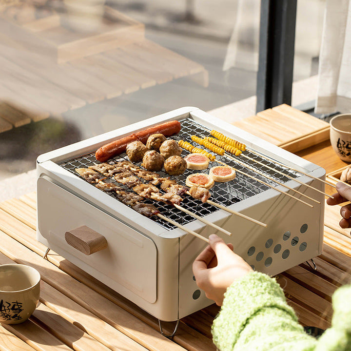 Elevate Your Outdoor Cooking with the Square Outdoor Charcoal Barbecue Grill Oven